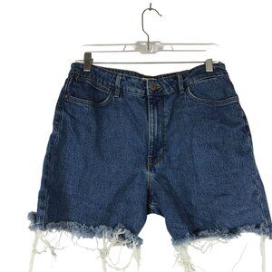 WRANGLER -WOMEN'S 31 - BLUE DENIM HIGH-RISE CUTOFF SHORTS
